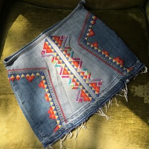 Free People Jean Skirt